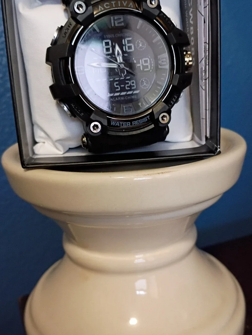 Brand New Activa By Invicta Black Watch with Blue Digital Dial